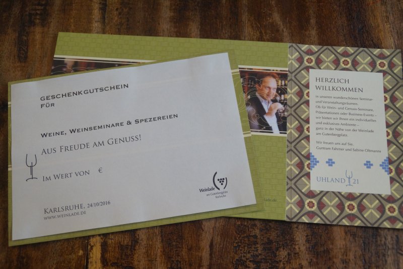 Artikelbild 1 des Artikels “40,00 € Gutschein für Weine, Weinseminare und Feinkost “