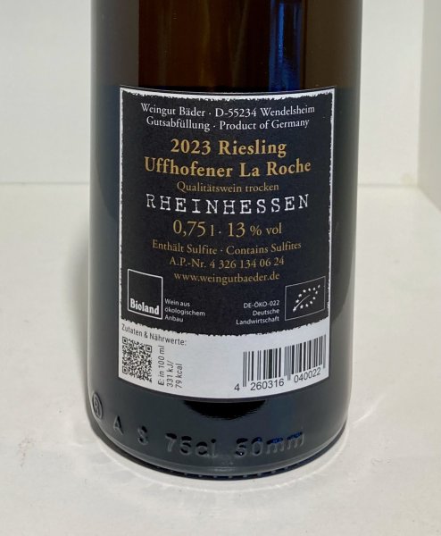 Artikelbild des Artikels “2023er Riesling La Roche trocken, Weingut Bäder, Rheinhessen “